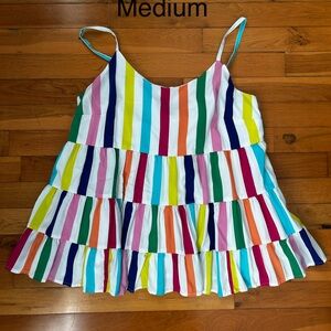 Women’s Multicolor Stripe Tiered Tank Top